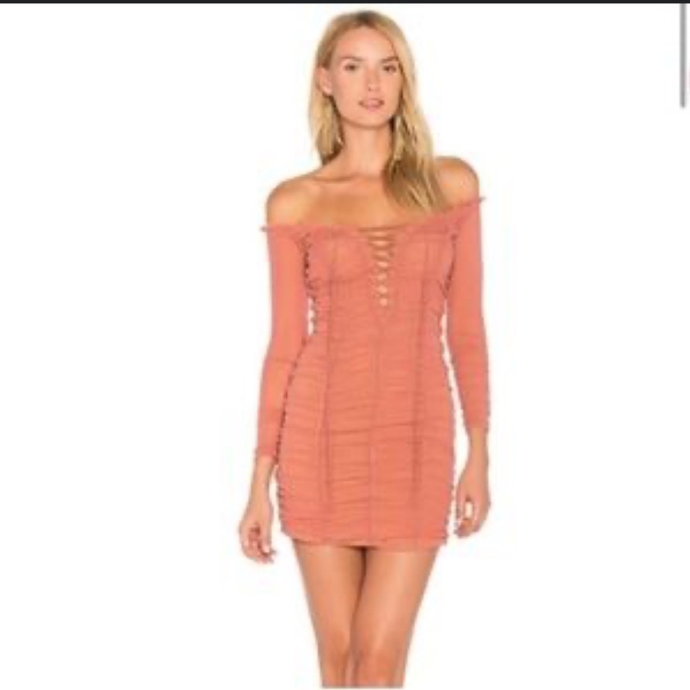 Majorelle Off-Shoulder Pink Mini Dress